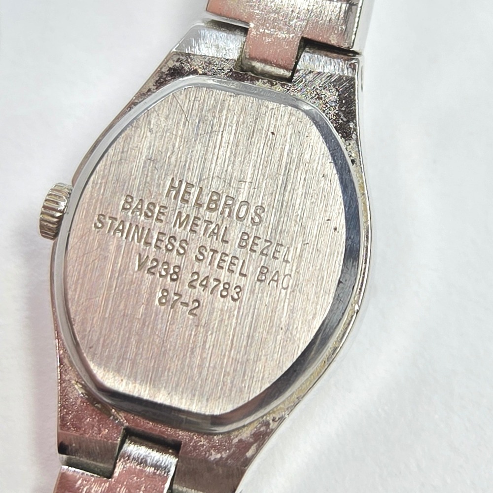Helbros Vintage Two Tone Quartz Tonneau Watch 6.5" link Bracelet V238 24783 - Picture 14 of 14